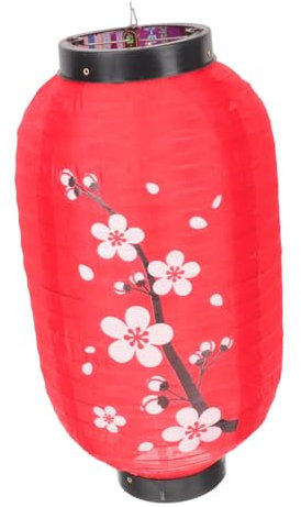 Uonlytech Linterna Decorativa Japonesa De Tela Para Restaurante De Sushi, Linterna De Ciruela Roja a Prueba De Agua, Decoración Para Fiestas Temáticas, Juego De 2 Unidades
