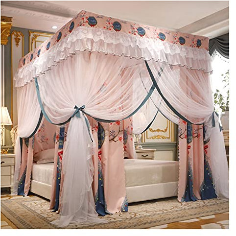 Himmelbetthimmel mit Himmelbett, Prinzessinnen-Bettvorhänge, Moskitonetz, erhältlich für alle Jahreszeiten, Mädchenschlafzimmerhimmel für Kingsize-Betten mit Halterung (Größe: 2 x 2,2 m/6,6
