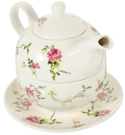MAGICLULU Juego De Tetera y Taza De Cerámica Tetera De Flores Para Té Vajilla De Cerámica Kit Portátil Para Hogar y Decoración 1 Set