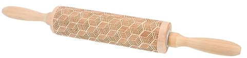 Ciieeo Roulette à Pâtisserie Bois De Hêtre Gravée De Cuisine pour Pâte à Biscuits Dumplings Et Pâtes à Farine Antiadhésif Facile à Nettoyer Outil De Cuisine pour Décoration Et Cuisson