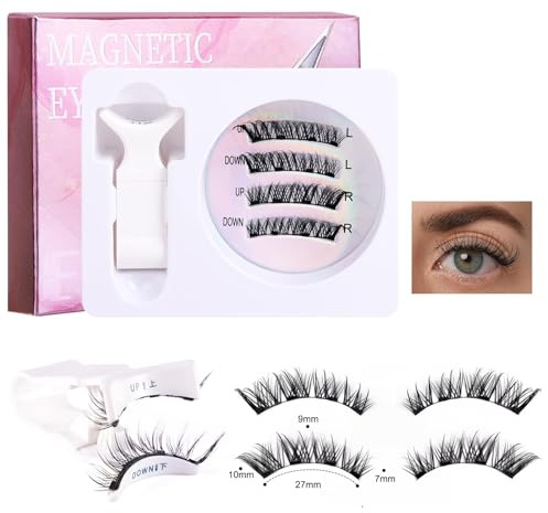 U-Shinein Magnetische Wimpern,Wiederverwendbare Wimpern Magnetisch Natürlicher Look,Magnet Wimpern mit Applikator, Kein Kleber Kein Eyeliner Erforderlich Wasserdicht 3D Magnetwimpern Wimpern Set,#03