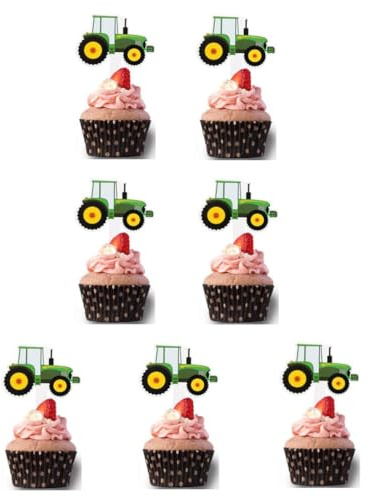 28 stycken traktor tårta topper cupcake dekoration party tillbehör fest baby showers födelsedag traktor tema festtillbehör