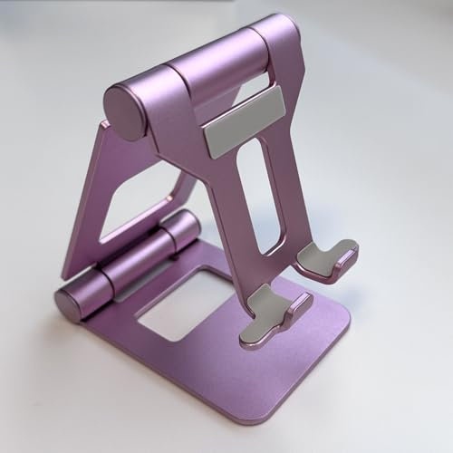 ORZAC® Soporte Móvil Mesa Rosa de Aluminio – Soporte Teléfono Ajustable y Estable – Accesorios de Escritorio para Casa y Oficina