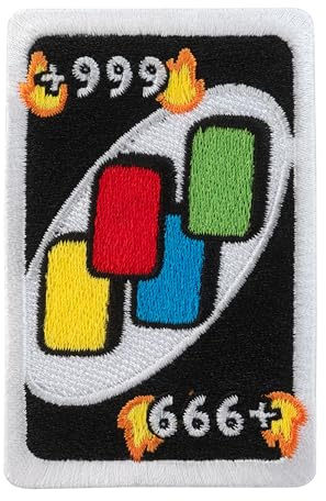Urbanski Patch Spielkarte aus der Hölle +999 zum Aufbügeln 7,9 x 5,1 cm | Aufnäher Applikation Bügelbild