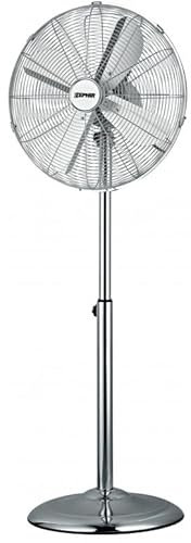 Dimensione Elettronica S.R.L. PF40CR Ventilatore a Piantana Professionale 3 Velocità Oscillazione Automatica e Griglia di Sicurezza Regolabile in Metallo Altezza 140 cm Silenzioso Zephir