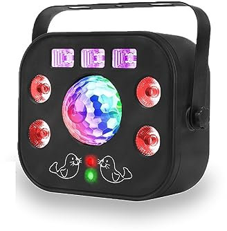 NGBFF Luci DJ, 5IN1 Party Lights Effect Patterns RGBW LED Stage Strobe Lamp Magic Ball UV Black Light for DJ Disco Wedding Party Par Bar per feste, bar, club, matrimoni, Halloween, Natale