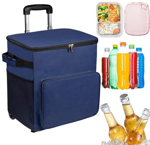 ETUCYNG Kühltasche Mit Rädern - Rollkühler Wagen,Trolley Mit Griff Dichter 35L Isoliertasche Für Unterwegs Picknick