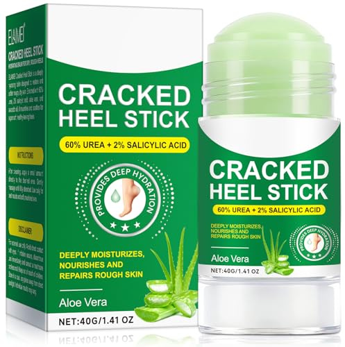 Crema per piedi in urea – stick per piedi asciutti con 60% di urea e olio di avocado, anti-crepa e idratante intensa, rullo idratante per piedi e dita screpolate