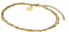Purelei Layering Fußkettchen – wasserfest & verstellbar | Doppelreihiges Fußkettchen aus Edelstahl & 14K/18K Vergoldung | Moderner Layering-Look für Sommer & Alltag