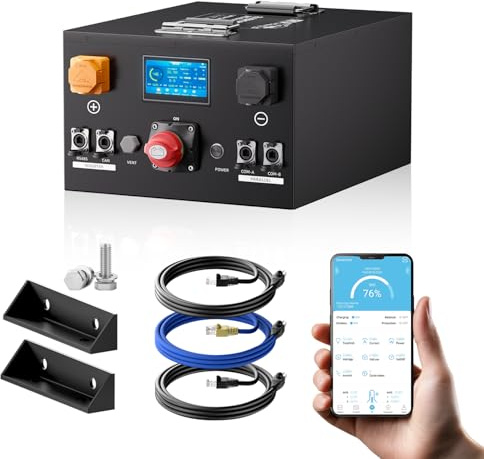 24V 320Ah LiFePO4 Wohnmobil-Batterie, 8192Wh Energie Lithium-Batterie mit integriertem 200A BMS,Low Temperature Schutz,8000+ Zyklen und 10-Jahres-Lebensdauer,für RV,Camper,Wohnmobile,Off Grid