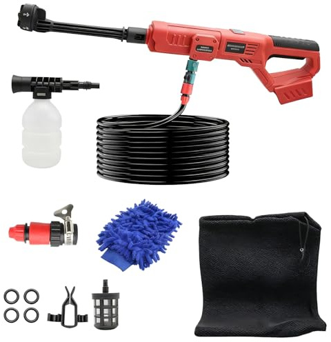 Aartner 69 Bar /1000 PSI - Rondella ad alta pressione, 6 in 1, compatibile con batteria Milwaukee da 18 V, pistola portatile a batteria senza batteria, per auto, finestre, prati, giardini, piscine