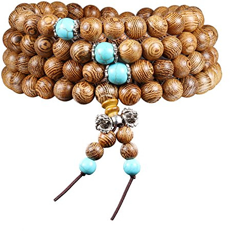 Träarmband, 108 pärlor Tibetansk buddhistisk Buddha Naturligt trä Bönpärlhalsband