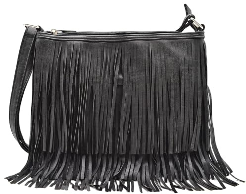 Western Cowgirl Fashion Style, Leder-Fransen-Crossbody-Handtasche, Frauentasche, Country, Alltag, Umhängetasche