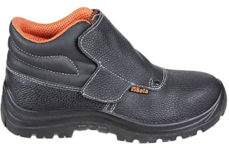 BETA 7245BK 44 - Scarpe alte stringate in pelle idrorepellente con rapido sfilamento e patella di protezione frontale con chiusura a strappo
