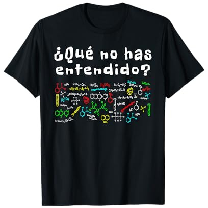 Química Camiseta Hombre Sólido con texto Black Manga corta S