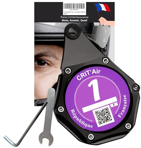 Vignettenhalter Motorrad Crit Air Halter Motorrad Quad Zubehör Sticker Motorrad Zubehör Herren Damen Geschenke Für Motorradfahrer Umweltplakette Vignette Halter Neuheiten 2026 Gadget Motorrad Ständer