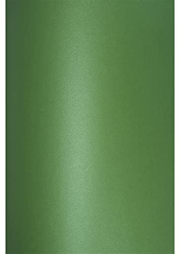 Netuno 20x Bastelkarton Weihnachts Grün DIN A4 21 x 29,7 cm 280g Aster Metallic Christmas Green Perlmuttkarton Grüntöne Effektkarton glänzend für Weihnachten Hochzeit Osterkarten