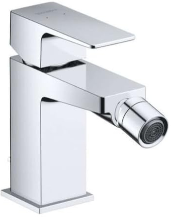Duravit Manhattan Einhebel-Bidetarmatur (Auslauf Höhe 90 mm), Bidetmischer mit Zugstangen-Ablaufgarnitur, Chrom