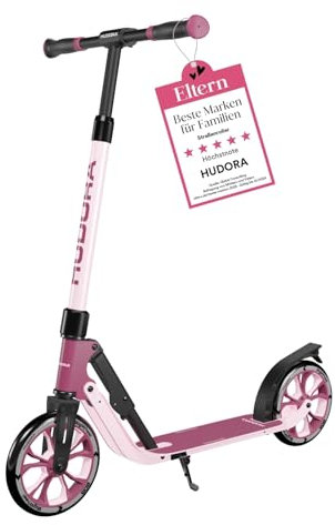 HUDORA BigWheel® 205 Advanced Scooter - Komfortabler Aluminium-Roller für bis zu 100kg - Höhenverstellbarer & zusammenklappbarer Tretroller - Kick-Scooter für Kinder/Jugendliche & Erwachsene