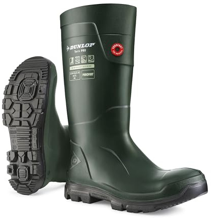 DUNLOP TerraPRO Construction Boot unisex, vuxen, grön/svart, 43 EU, Grön svart, 43 EU