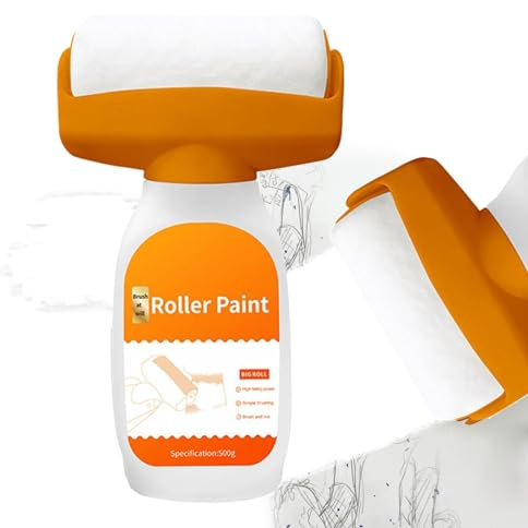 CHENRI Wandreparaturroller Farbe, 2 in 1 Wandfarbe ausbessern weiß, Wandreparatur Rollbürste mit wandreparaturpaste, Tragbare Wandfarbe, Ausbesserungsfarbe für Reparatur der Wand (Weiß)