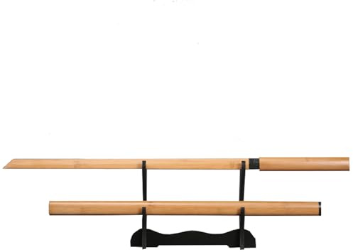 HJHUUA Handgefertigtes gerades Schwert aus Holz,aus natürlichem Bambus,Kendo-Kampfsportpraxis,Performance-Requisiten,Holzschwert mit Scheide