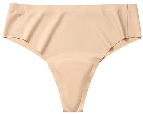 Camel Toe Cover Thongs for Women - G-String, Seamless Design, Machine Washable, Basic Fit, Comfortable Underwear(Beige,Small)