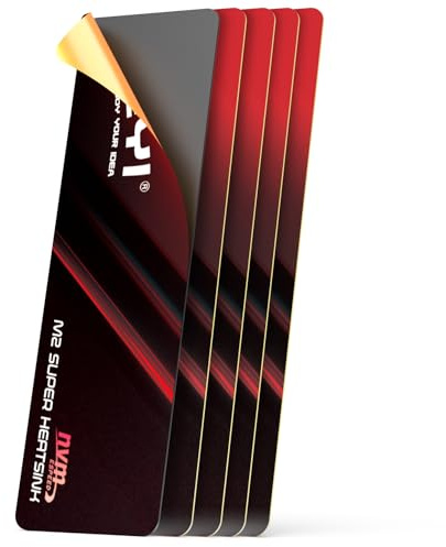 JEYI M.2 2280 SSD Heatsink, Graphene+Copper Foil, 0.5mm Ultra-Thin, 1500W/mK Thermal Conductivity, for NVMe/SATA SSDs (5pcs)