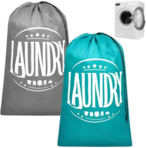 2 PCS Bolsa de Lavandería Plegable Portátil, 120L Bolsas para Ropa Sucia