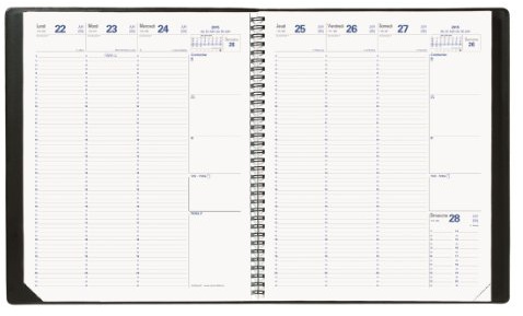 Quo Vadis – 1 Agenda Wochenkalender Eurequart schwarz – 2024 – 24 x 30 cm