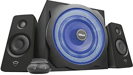 Trust Tytan Gaming Set Altoparlanti 2.1 con Subwoofer Illuminato LED Blu, Limited Edition, Nero