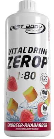 Best Body Nutrition Low Carb Vital Drink (1000ml) Rhubarbe aux fraises