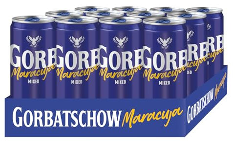 Wodka Gorbatschow Maracuja (12 x 0,33 l) 10 Prozent vol. - der beliebte Wodka-Longdrink mit fruchtigem Maracujageschmack, fertig gemixt direkt aus der Dose oder auf Eis genießen
