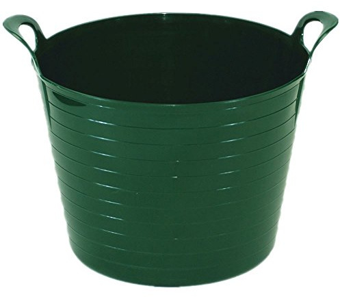 Large Medium Small Flexi Tub Garden Home Flexible Colour Rubber Storage Container Bucket Polyethylene Flex Tub- MADE IN U.K. (Large 42 Liter, Green)