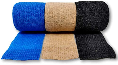 LisaCare Dressing Material | Cohesive Fixation Bandage 5cm x 4.5m | Wound Dressing Sterile Waterproof | Bandage Self-Adhesive (Set of 3)