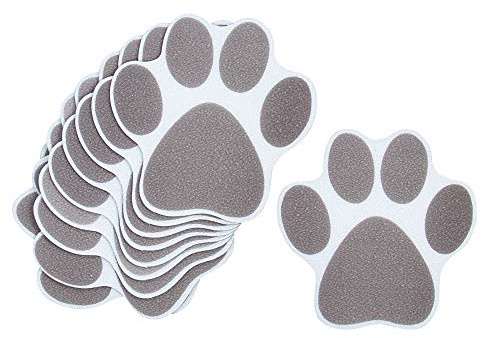 AUEAR, 10 Pack Adhesive Paw Print Bath Treads Non Slip Bathtub Stickers Strong Appliques Anti-Slip Traction to Tubs Decals