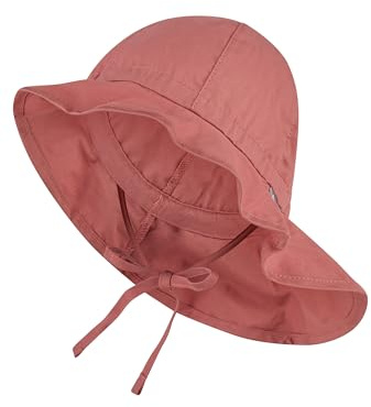 Sterntaler Sonnenhut - Unisex Sommerhut - UV-Schutz 50+ Mütze mit breiter Krempe und Größenregulierung - Nackenschutz - Bindebänder - Baby und Kinder Kopfbedeckung aus Popeline (Bio)