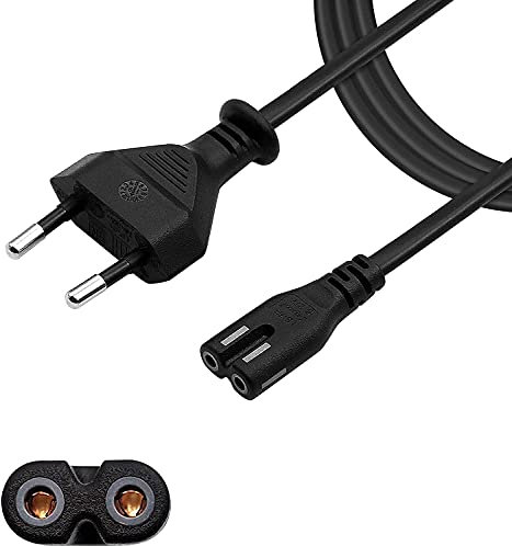 Top CHARGEUR * Adaptador Alimentación Cargador Corriente Cable 1.5m 150cm Bipolar Figura 8 C7 Negro Reemplazo Recambio Sony PS1/PS2 / PS2 Slim / PS3 PC Impresora HP Canon, TV Samsung LG Sony Philips
