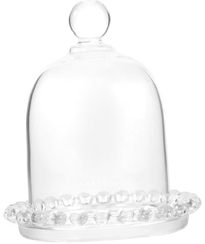 Kleine transparente Glaskuppel, Glockenglocke mit Glasboden, Glasglocke zum Abdecken von Pflanzen und Dekorationen