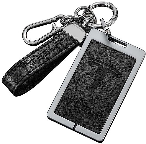 Aicharynic Schlüsselkartenhalter für Tesla Model 3, Modell Y Silikon Schlüsselanhänger Kartenhalter Schlüssel Tesla Zubehör, Silberrahmen