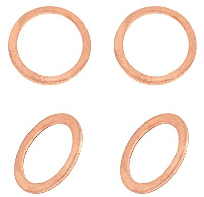 DTGN 30mmx40mmx1.5mm(IDxLxOD) Plat Cuivre Étanchéité Rondelles - 4Paquet - Bien pour Industriel Machines M30 Vis - Cuivre Plat Anneau Joint