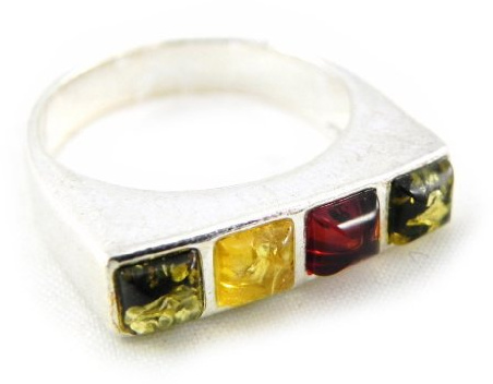 Les Trésors De Lily [F9703 - Bague Argent 'Inspiration' Ambre - Taille 54