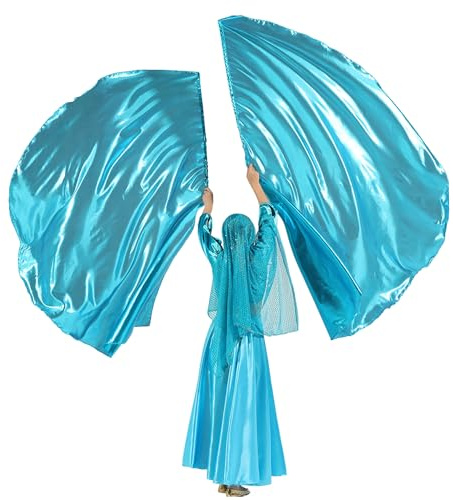 MUNAFIE Banderas de adoración, 2 unidades, banderas de danza, semicírculo, bandera con barra flexible para actuación de baile, iglesia, azul claro