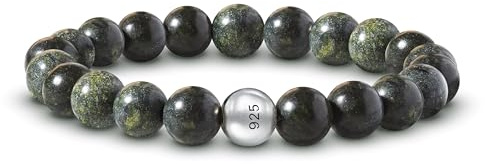 PURAJA Edelstein Armband aus echtem Naturstein | 8mm Kugelarmband mit 925 Sterling Silberperle