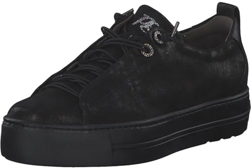 Paul Green Low-Top Sneaker da donna 5417-076 – plantare intercambiabile per solette – scarpe sportive chic City – scarpe da donna con lacci, Nero , 36.5 EU