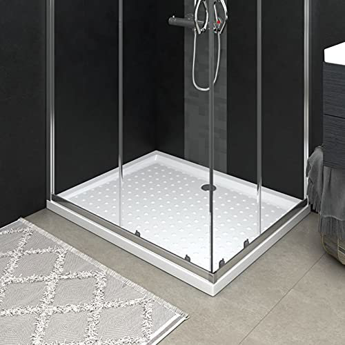 ZEYUAN Plato de Ducha con Puntos, Cabina De Ducha, Borde Plato Ducha, Mampara Plato De Ducha, Antideslizante Ducha, ABS Blanco 80x100x4 cm