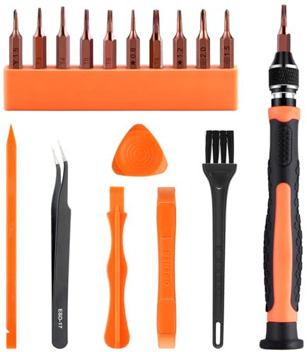 ASTARON 17 in 1 Screwdriver Set for MacBook, Repair Tool Kit with T3 T4 T5 T6 T8 P2 P5 PH000 Ph00 Y00 Magnetic Torx Bit & Opening Tool for Laptop, MacBook Air and Pro, Xbox, PS4