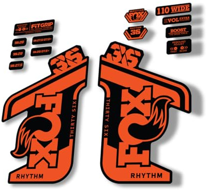 Gabel Ersatz Aufkleber kompatibel für Fox 36 2021 Rhythm Series Orange (matt)