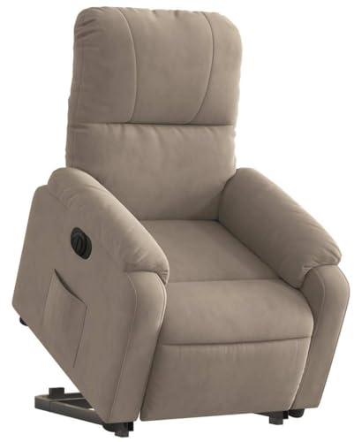 vidaXL Relaxsessel, Elektrisch Verstellbar Sessel mit Aufstehhilfe, Fernsehsessel Aufstehsessel mit Liegefunktion, Liegesessel Ruhesessel Polstersessel, Taupe Mikrofasergewebe