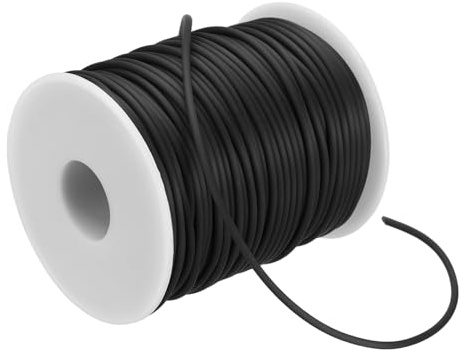 PATIKIL 55 Yards Hohlstangen-Gummikordel 2mm mit Kunststoffspule Schwarz | PVC-Gummischlauchkordel 1mm Loch, Für Stricken Basteln DIY